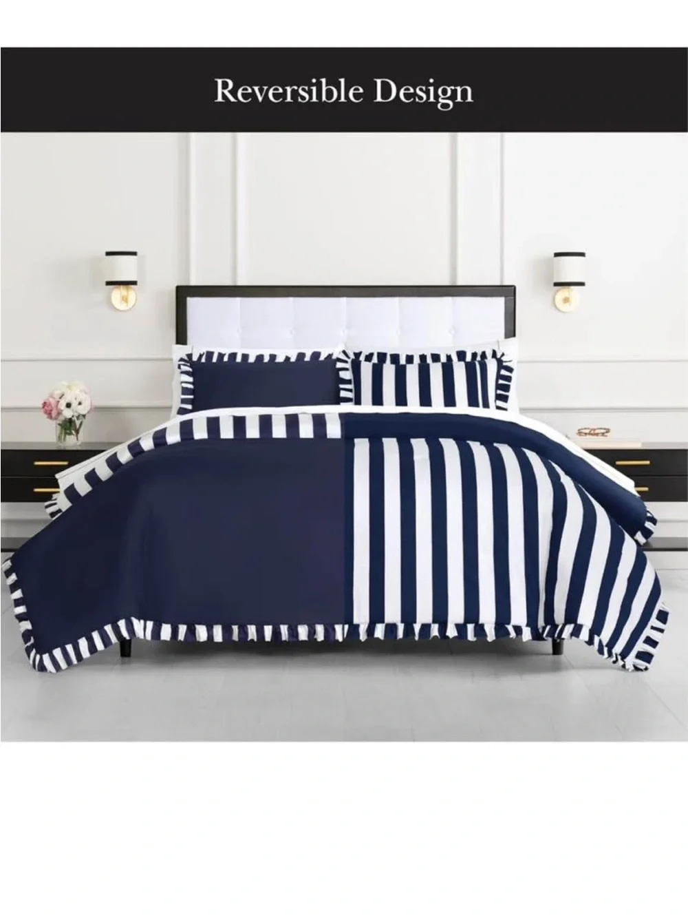 kate spade new york Sateen Ruffle King Comforter Set, 300 Thread Count Cotton